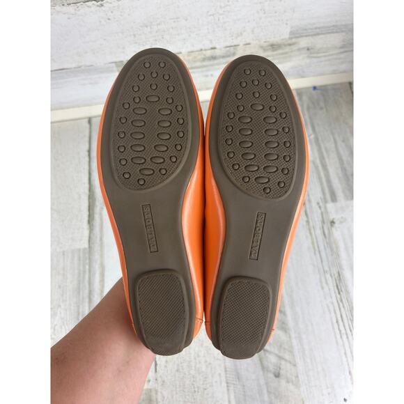 Talbots Women’s 6 Taylor Woven Orange Nectarine Driving Moccasin Loafers New - Picture 7 of 8
